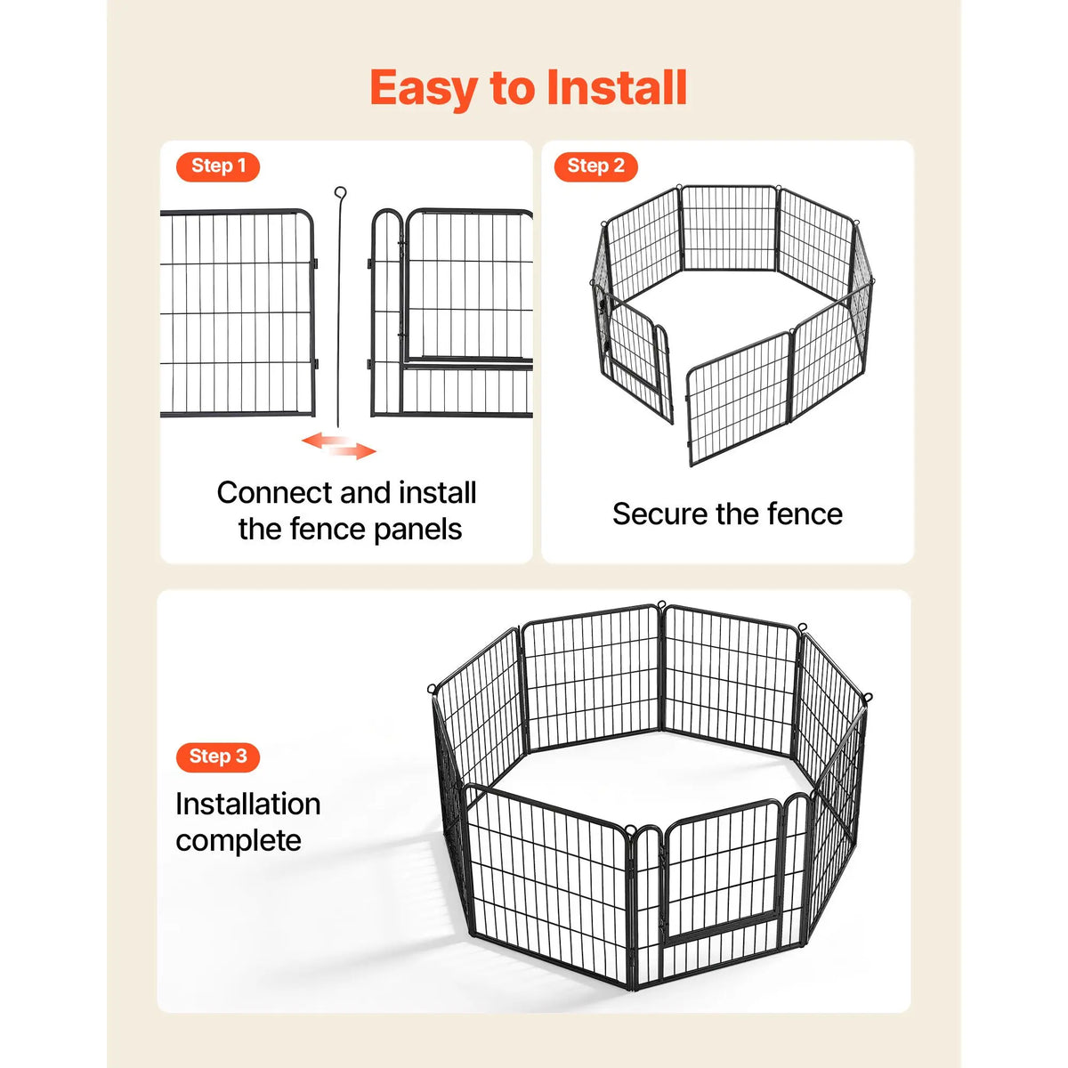 Heavy Duty Foldable Metal Dog Exercise Pen With Secure Door