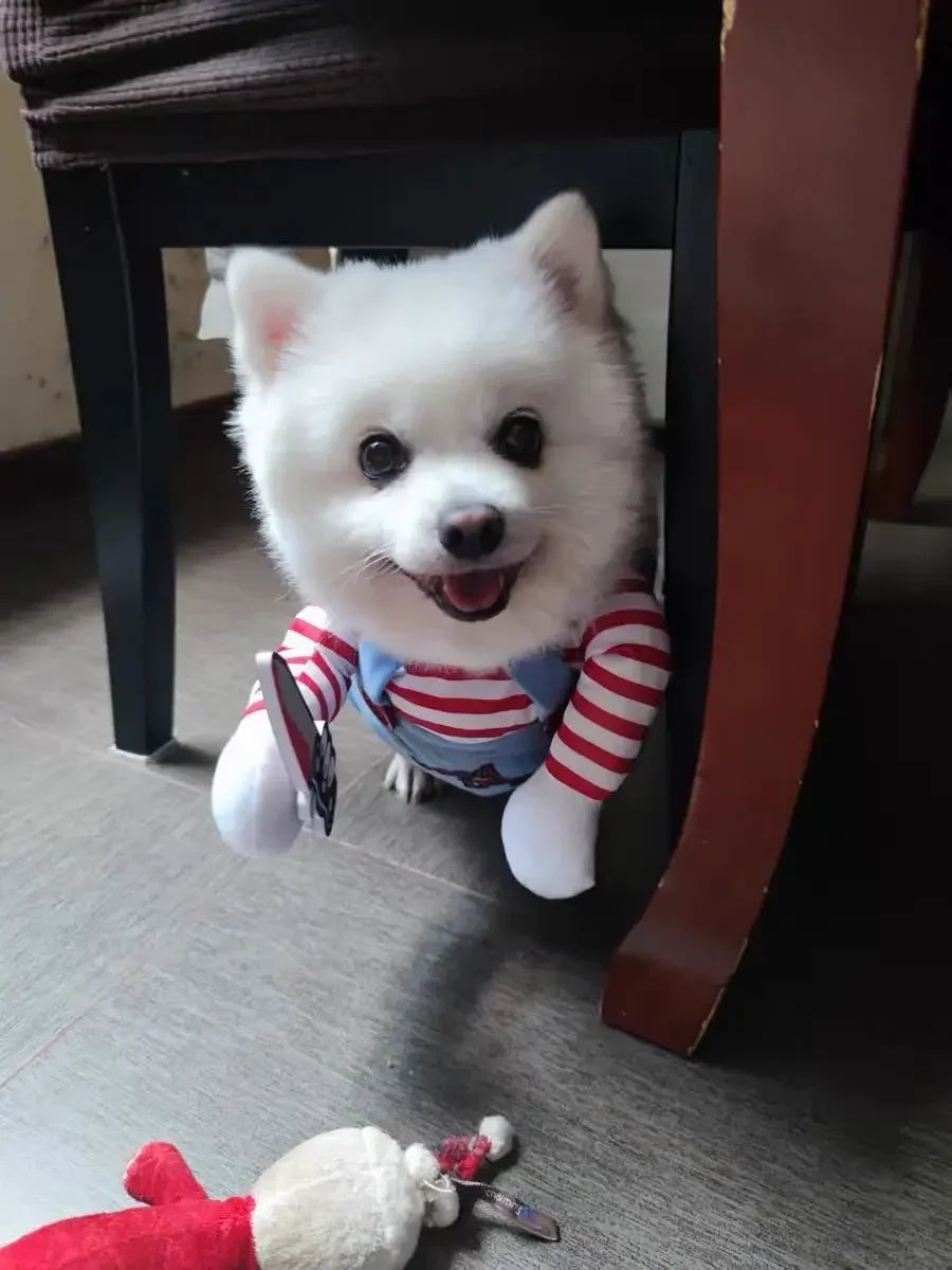 Halloween Chucky Doll Costume For Dogs And Cats Funny Outfit