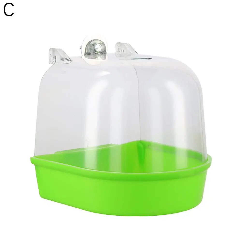 Bird Bath for Cage Cleaning Parakeet Cockatiel Hanging Acrylic Cube