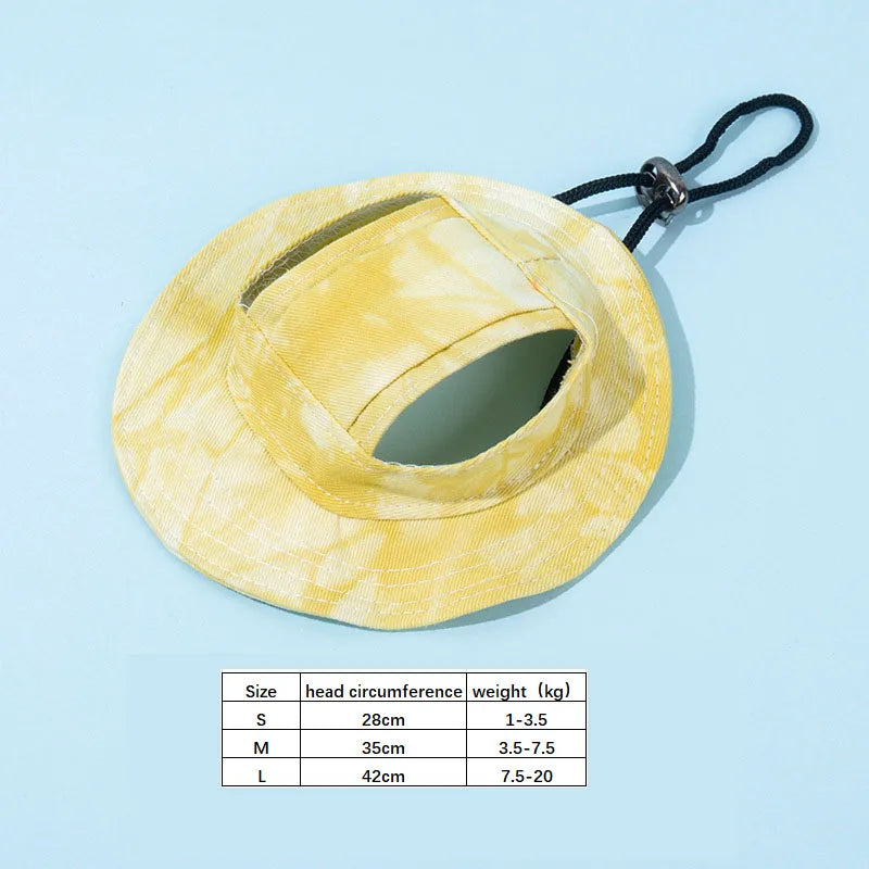 Adjustable Dog And Cat Baseball Sun Hat With Ear Holes