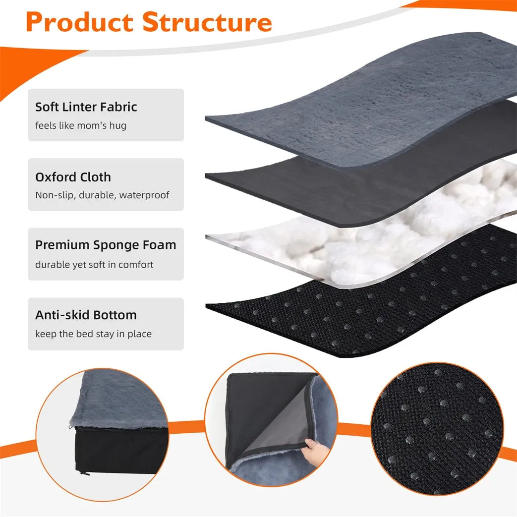 BORWART Orthopaedic Waterproof Dog Bed Two In One Removable Washable Cover