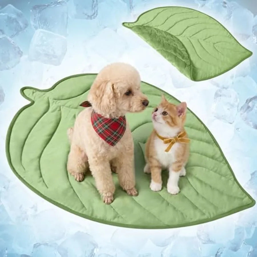 Reversible Dog Cooling Mat With Soft Fleece Pet Blanket