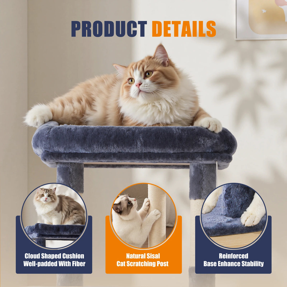 MCQ Cat Tree With Sisal Scratching Posts And Condo