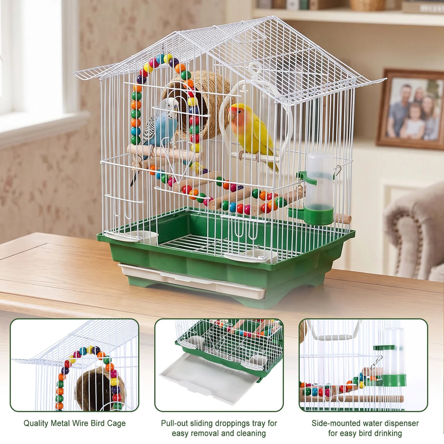 Small Bird Travel Cage With Perch For Parakeet Parrotlet