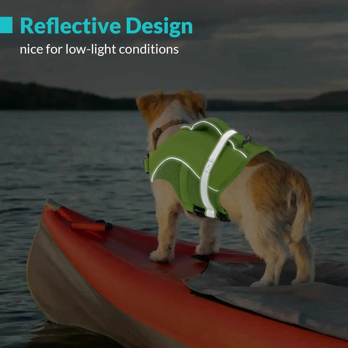 Mesh Dog Life Jacket With Rescue Handle And Reflective Trim