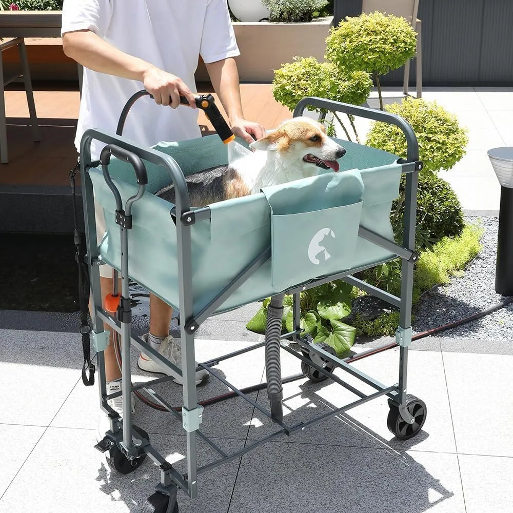 Garvee Portable Pet Grooming Bath Frame With Foldable Mesh Rack