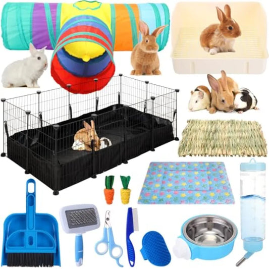 Rabbit Starter Kit With Litter Box Playpen Water Bottle