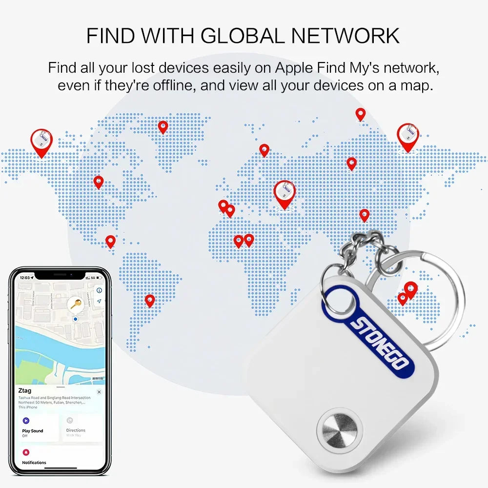 STONEGO Bluetooth GPS Tracker Tag for Keys Pets and Luggage