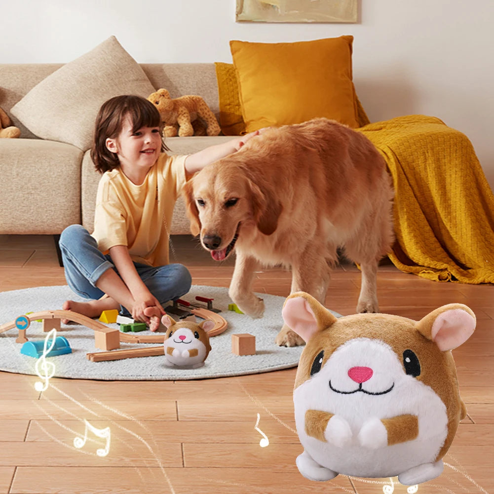 Electric Pet Interactive Toy Ball With Squeaker Self Moving