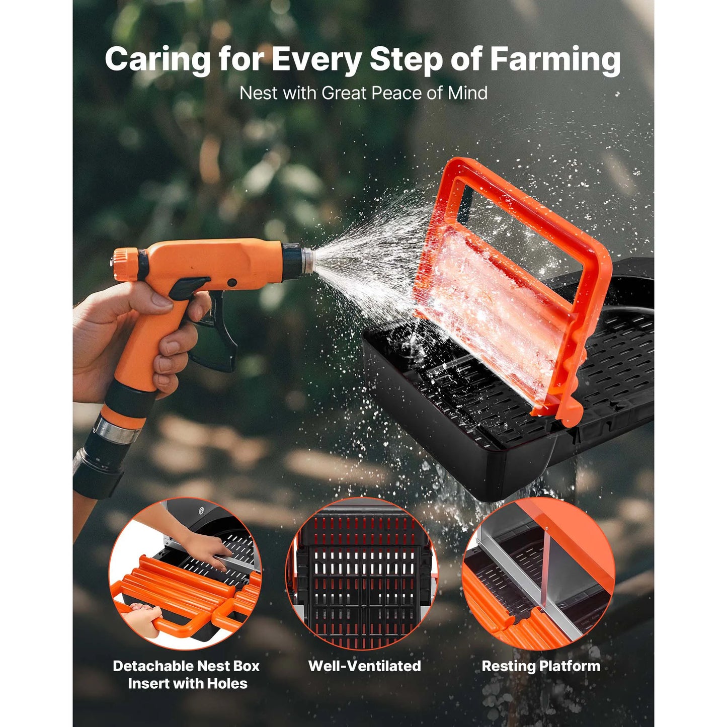 SucceBuy Chicken Nesting Boxes With Galvanized Steel And Plastic Roll Away