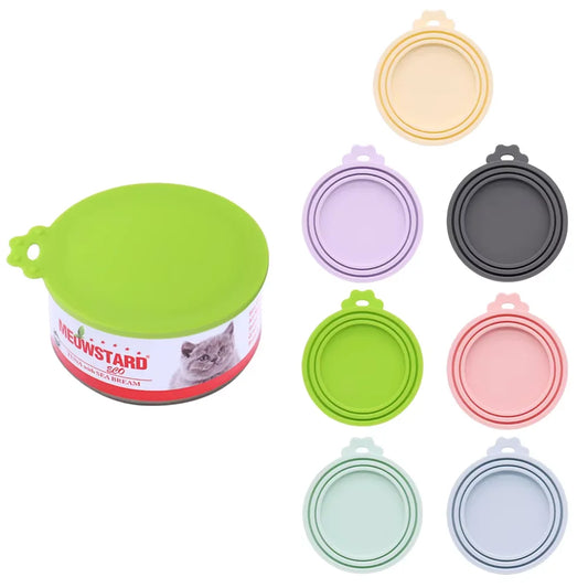 Durable Reusable Silicone Pet Food Can Lid With Seals