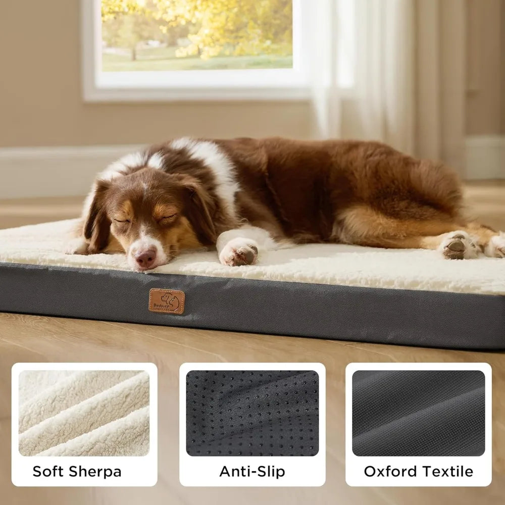 Orthopedic Dog Bed With Removable Washable Cover And Egg Crate Foam