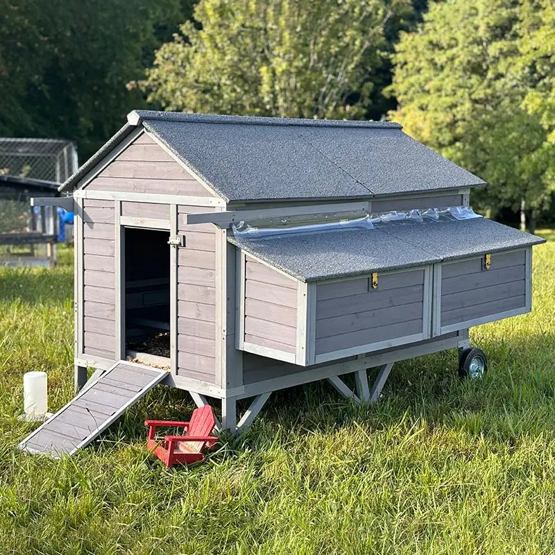 Zoropug Farm Wooden Chicken Tractor For Eight To Ten Chickens