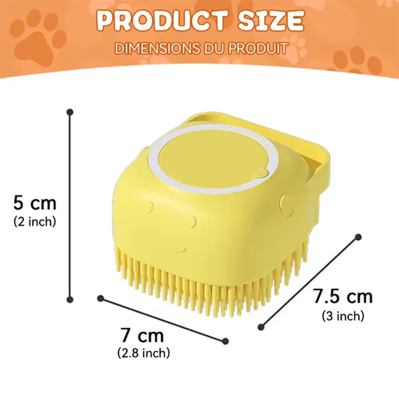 Bath Massage Brush For Pets Silicone Safety Grooming Tool For Dogs And Cats