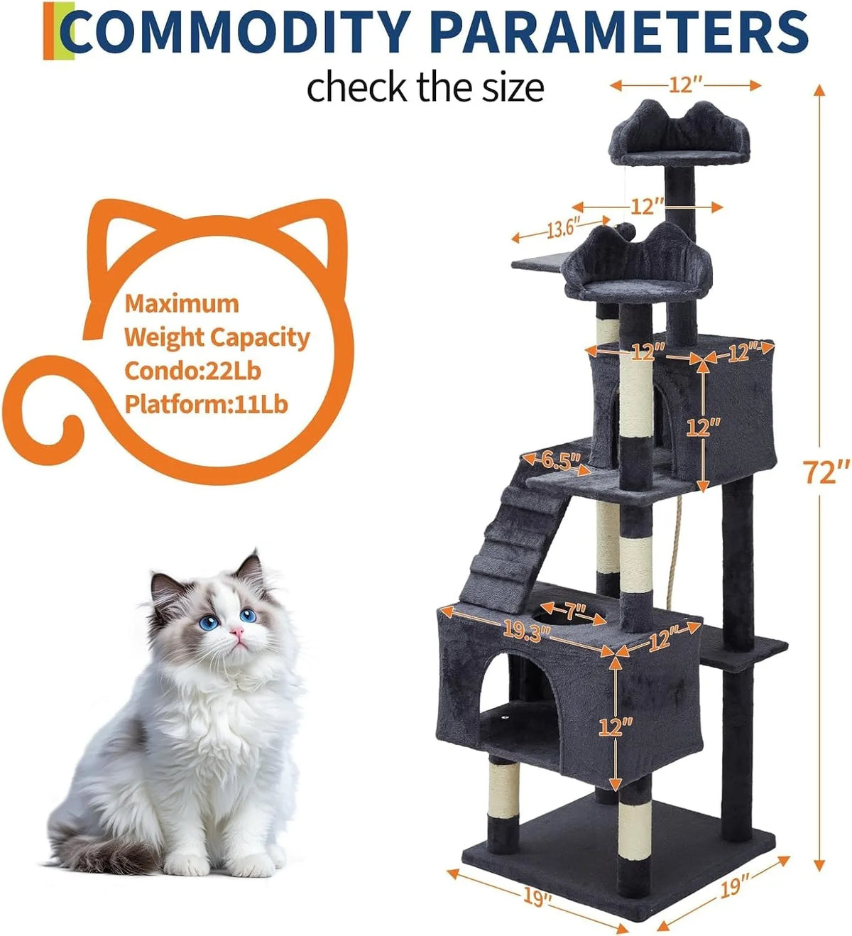 Premium Multi Level Cat Tower Featuring Sisal Scratching Posts