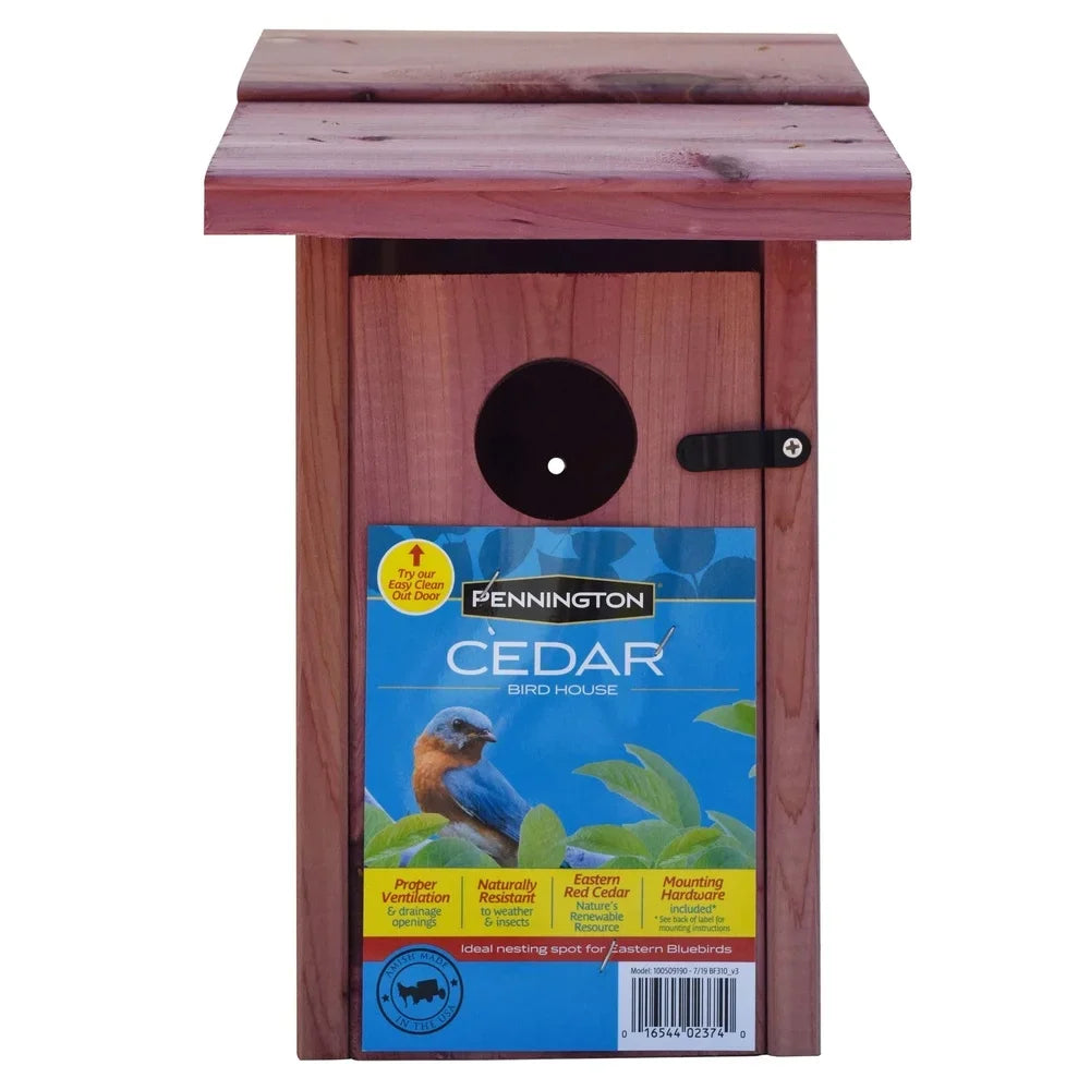 Eastern Red Cedar Bluebird House Outdoor Nesting Box With Ventilation