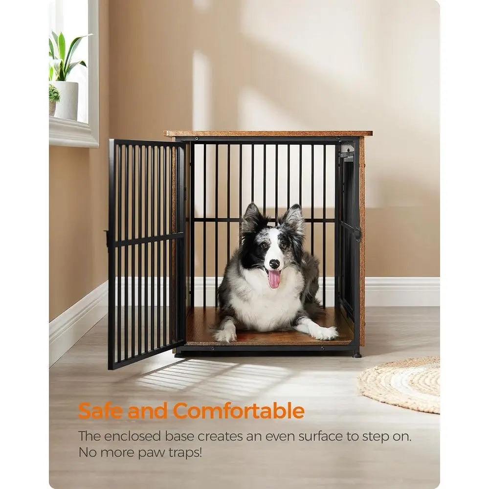 Heavy Duty Wooden Dog Crate End Table For Pets Indoors