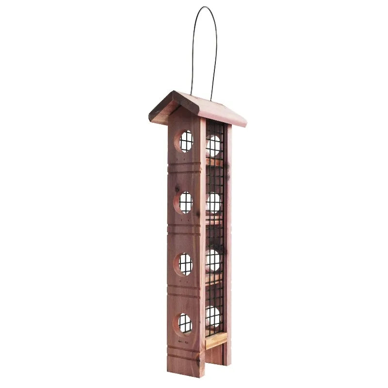 Cedar Wild Bird Suet Dough Plug Feeder For Outdoor Feeding