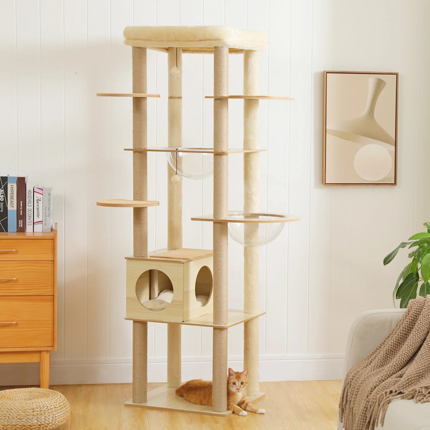 PAWZ Ro Multi-Level Cat Tree With Scratching Posts And Condo