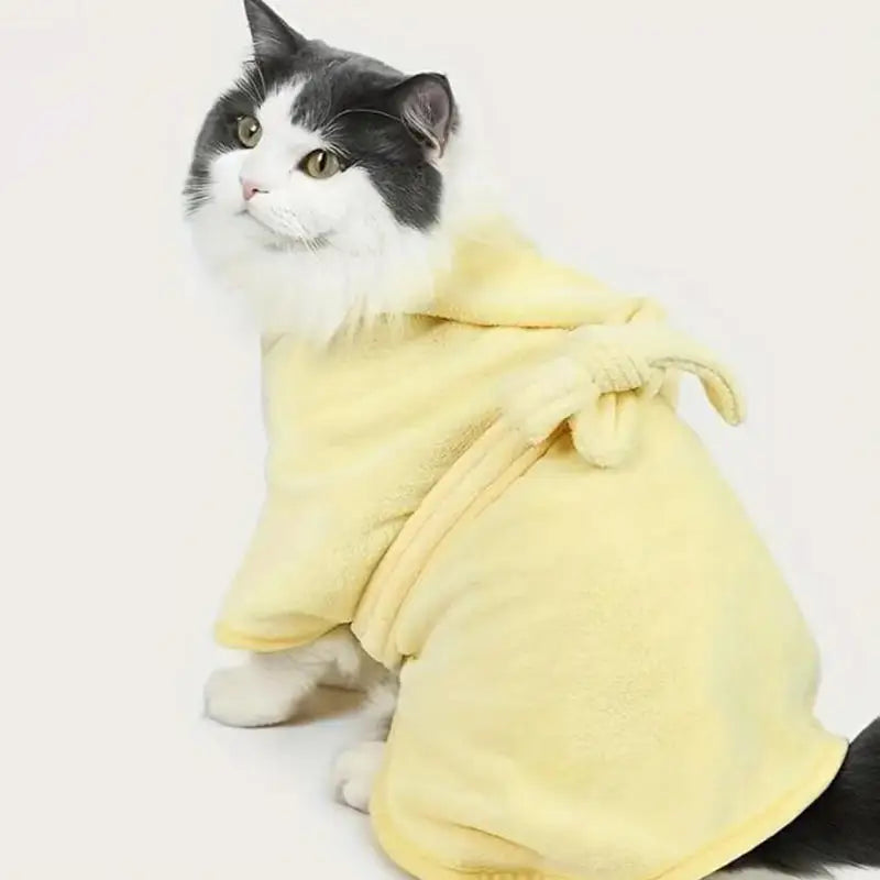 Pet Towels Bathrobes With Cap Super Absorbent for Dogs Cats