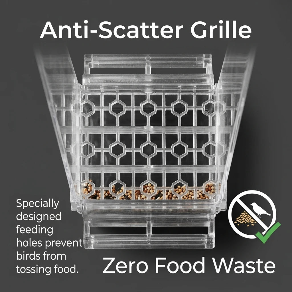 No Mess Automatic Bird Feeder With Clear Acrylic Seed Dispenser