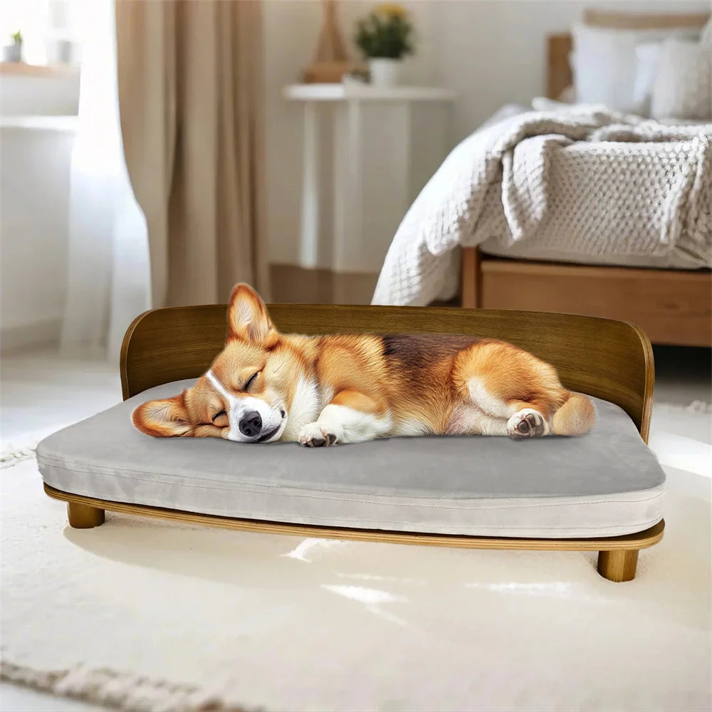 BORWART CN Elevated Wood Pet Sofa Bed With Cushion