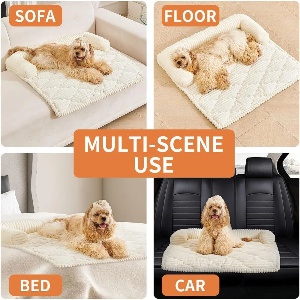 Non Slip Dog Couch Bed With Washable Velvet Cover Seasons