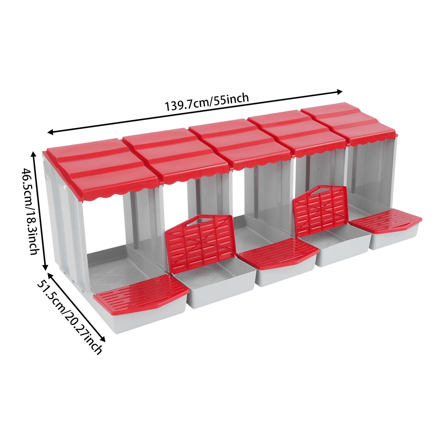 Five-Compartment Chicken Nesting Box With Roll Away Egg Collection