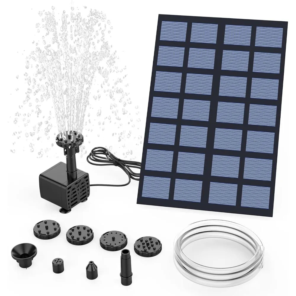 Solar Fountain Pump 6 Nozzles Water Pipe For Bird Bath Garden