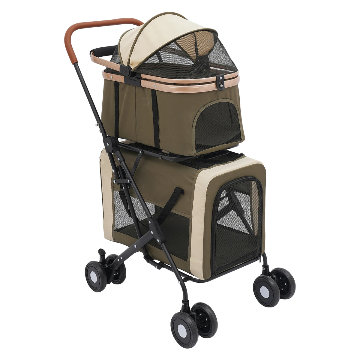 Bymaocar Foldable Pet Stroller With Sunshade And Safety Locks