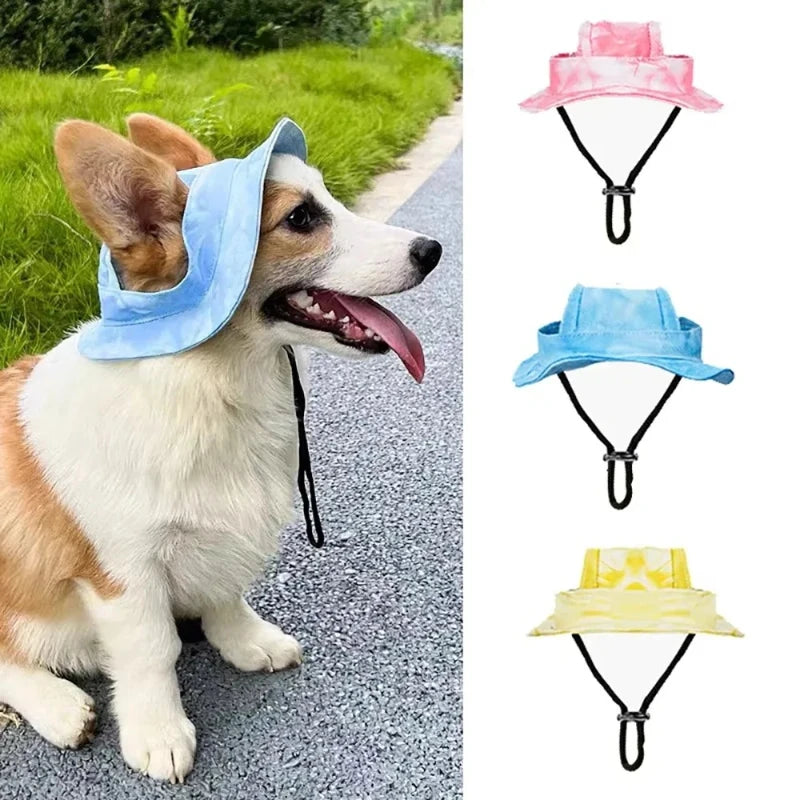 Adjustable Dog And Cat Baseball Sun Hat With Ear Holes