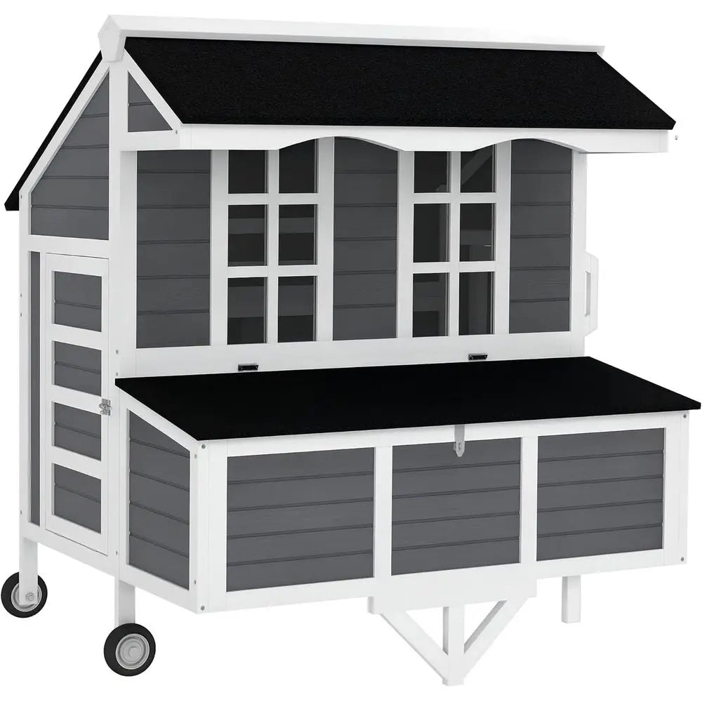 Portable Chicken Coop For 2 To 4 Hens With Nesting Box, Windows, And Perches