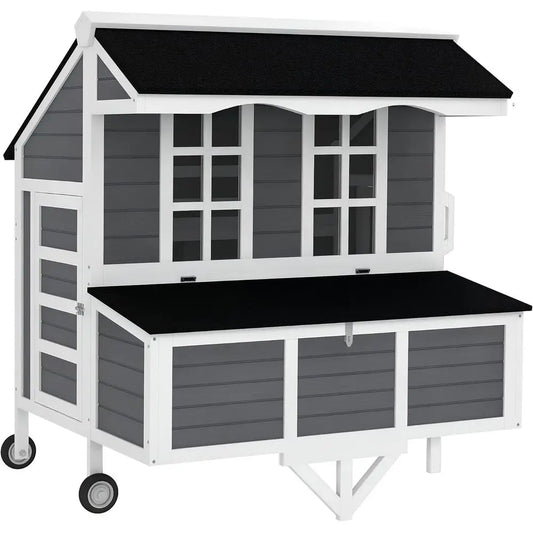 Portable Chicken Coop For 2 To 4 Hens With Nesting Box, Windows, And Perches