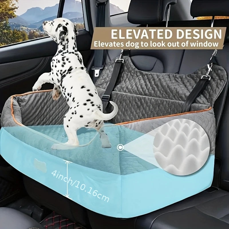 Memory Foam Dog Car Seat Booster Cushion With Thick Washable Padding