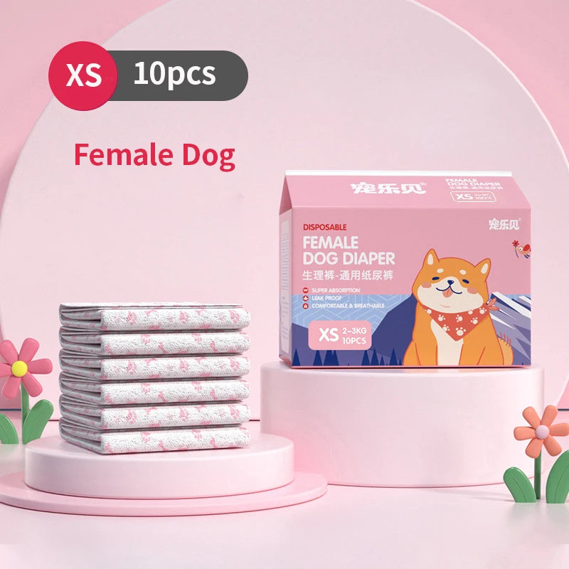Female Dog Diaper Super Absorption Leakproof Nappies For Puppies