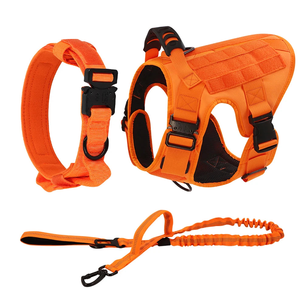 Camouflage Tactical Dog Harness With Quick Release Buckle Adjustable
