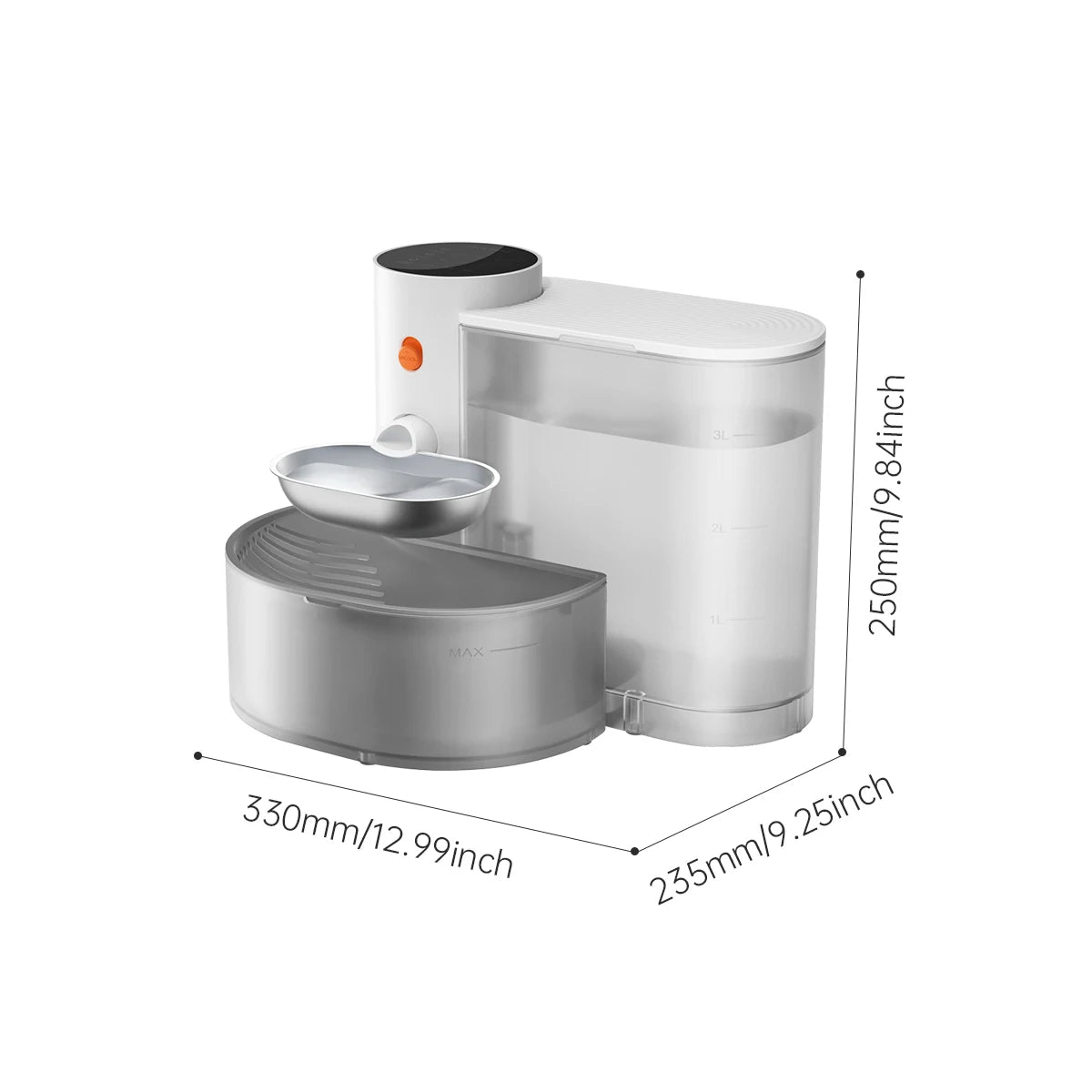 Booteely Stainless Steel Cat Water Dispenser With Purification