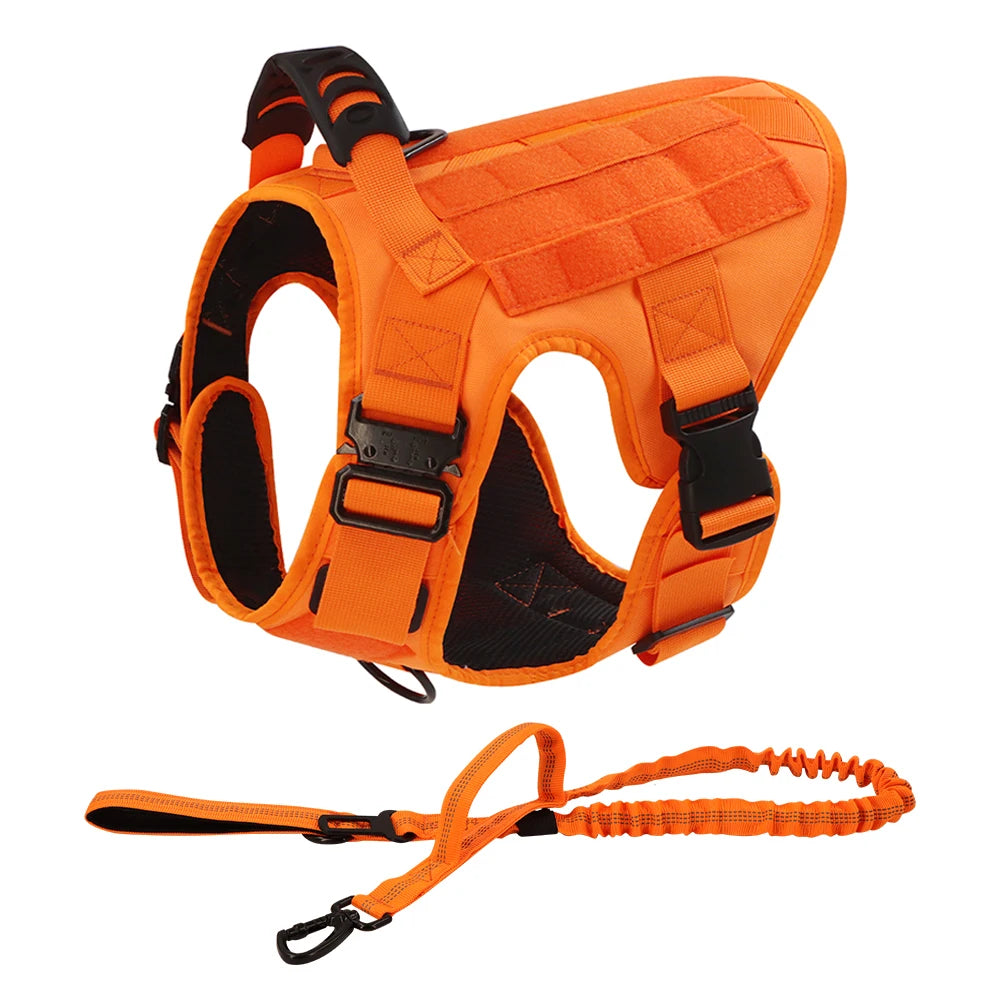Camouflage Tactical Dog Harness With Quick Release Buckle Adjustable