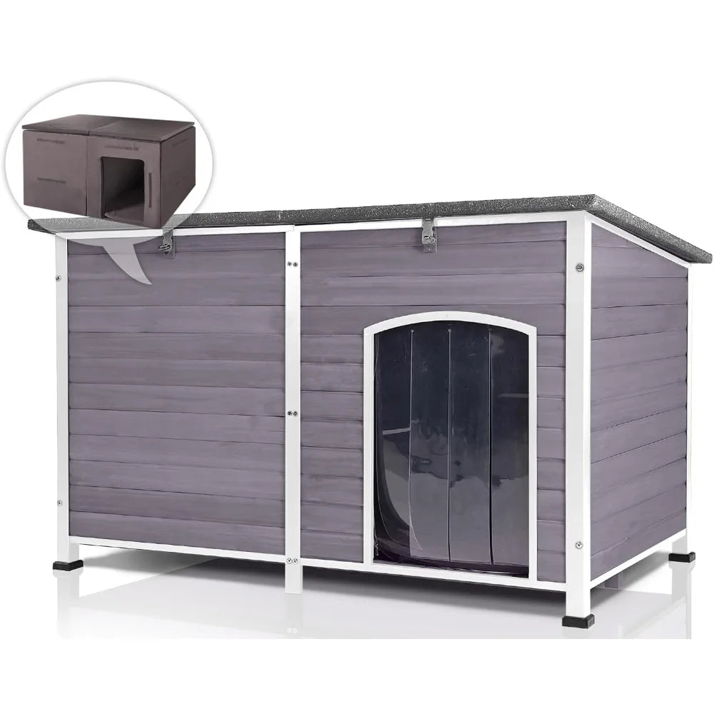 Outdoor Dog House With Insulated Liner And Waterproof Exterior