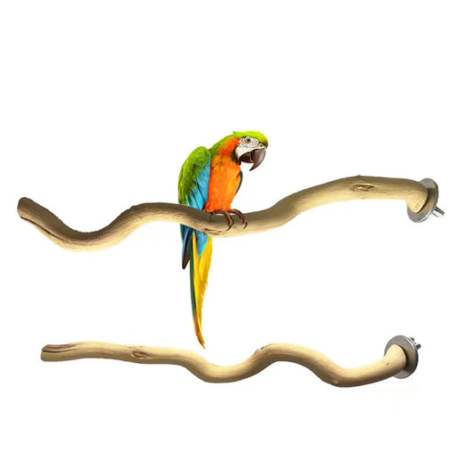 Natural Parrot Wood Fork Branch Perch Bird Cage Swing