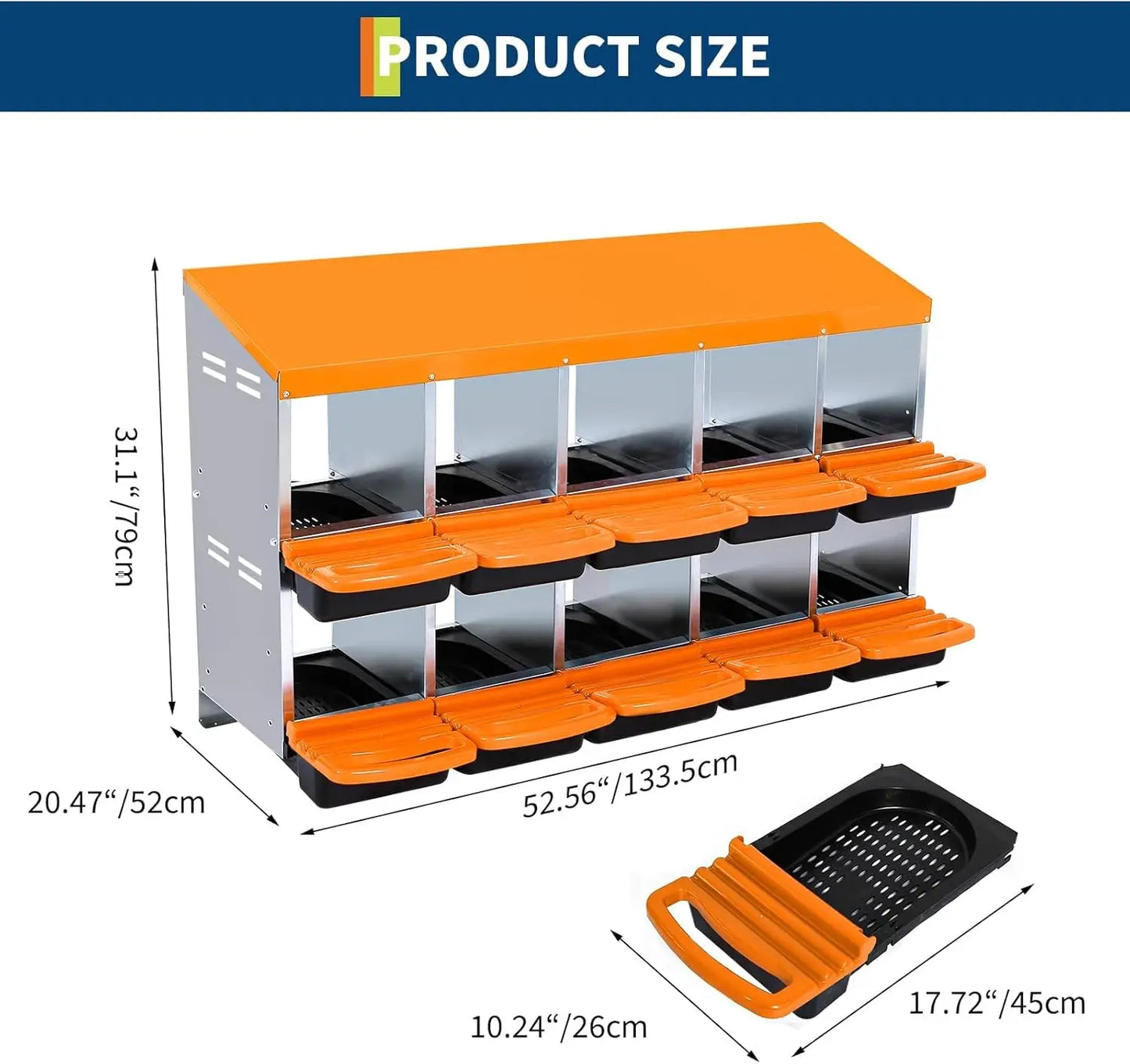 TWISTER.CK Chicken Nesting Box Roll Away Design With Metal Legs