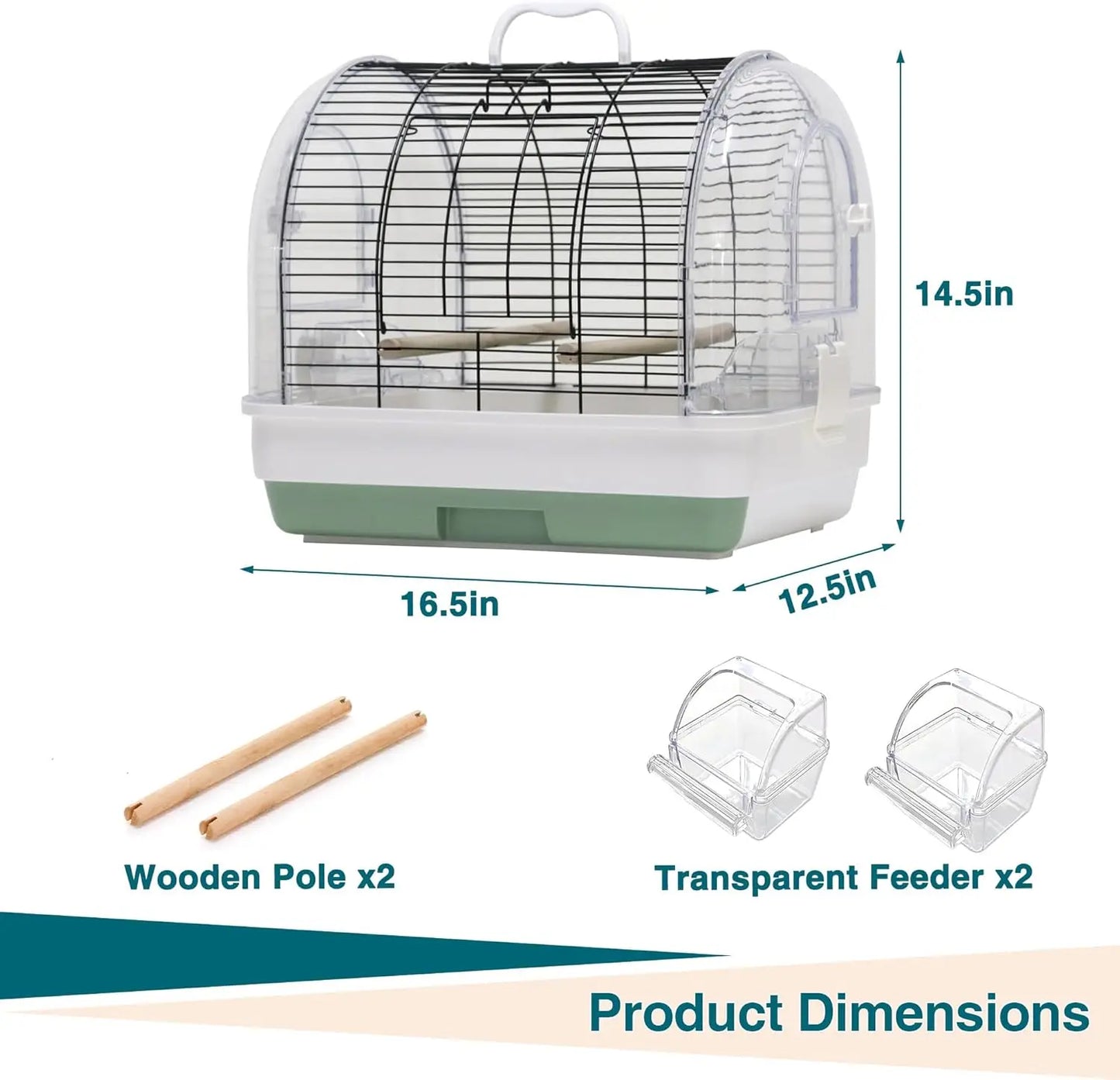 HiMISSCN Portable Parrot Cage Carrier with Perches