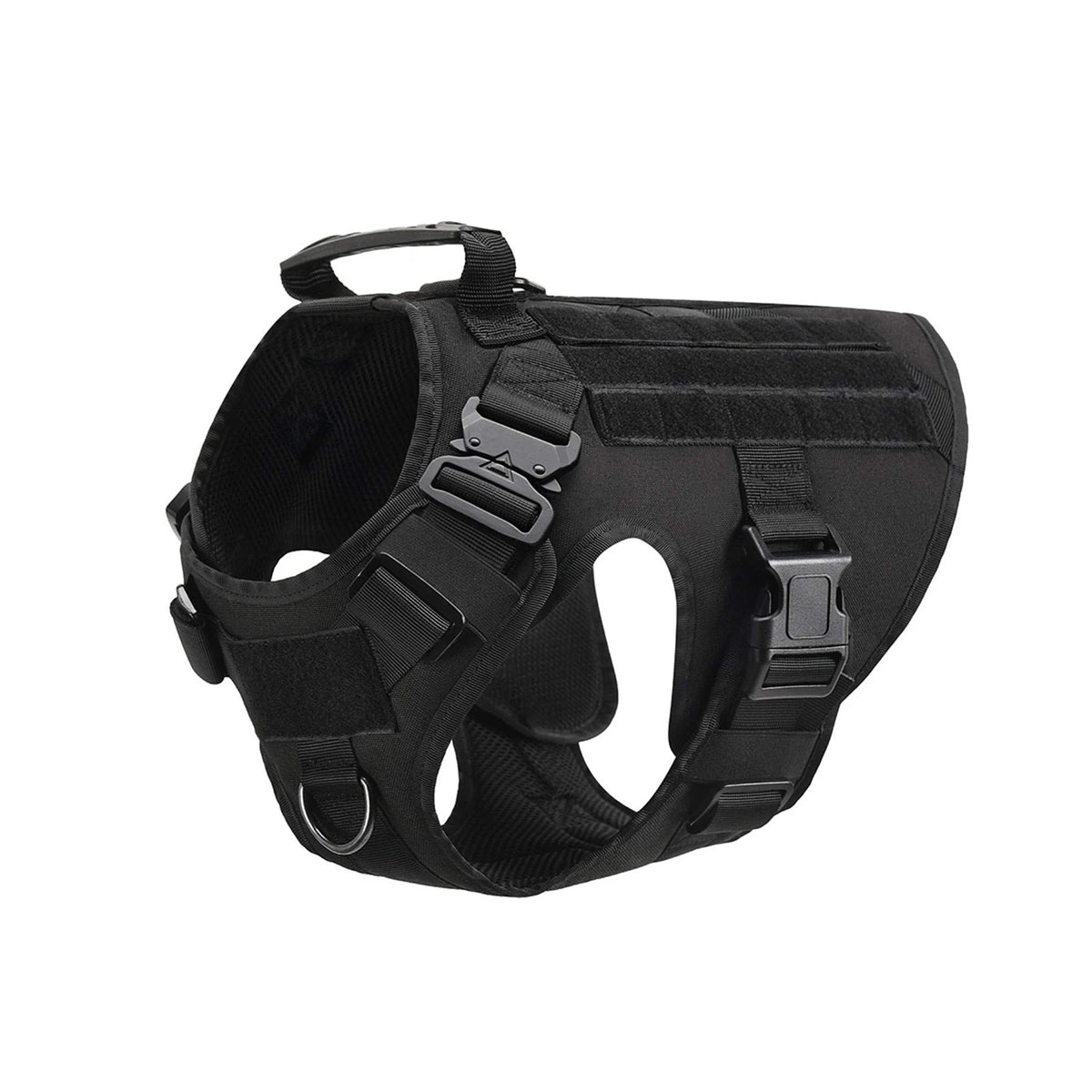 Adjustable Padded Nylon Tactical Dog Harness With Quick Release Buckle