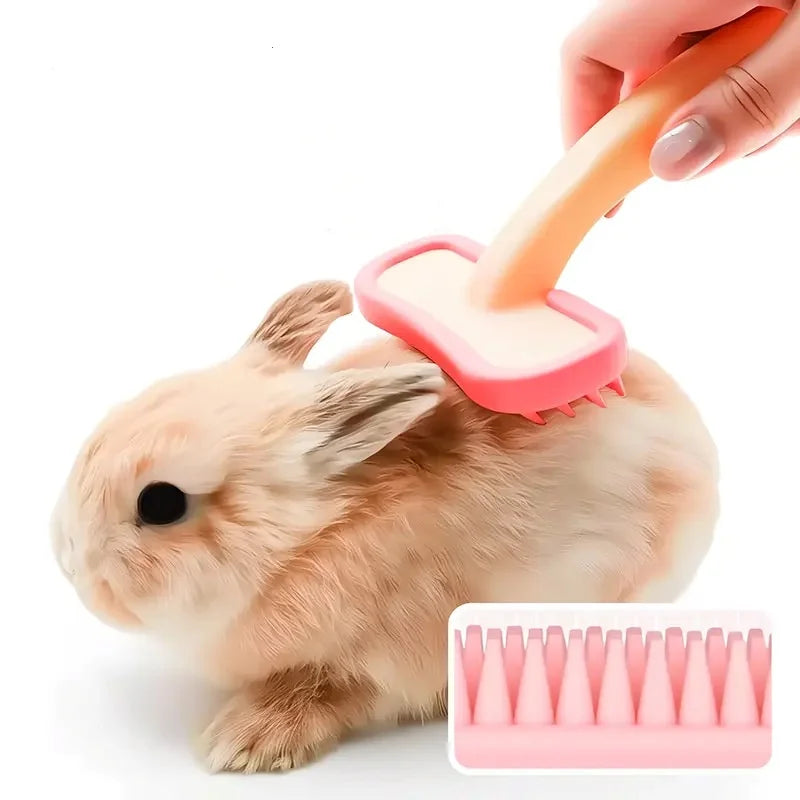 Rabbit Silicone Pet Comb for Cats and Guinea Pigs Grooming