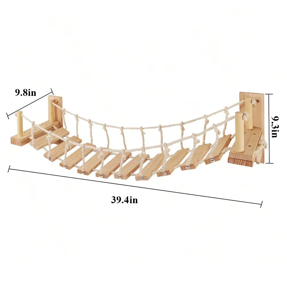 CWV Wall Mounted Cat Rope Bridge with Sisal for Climbing