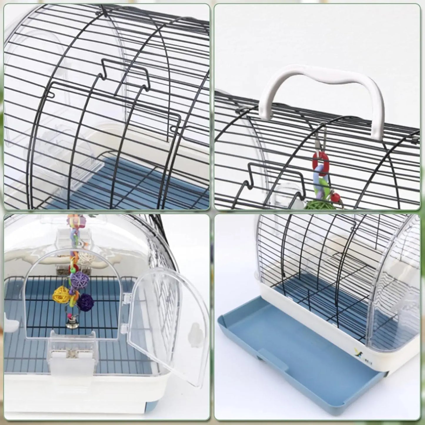 HiMISSCN Portable Parrot Cage Carrier with Perches