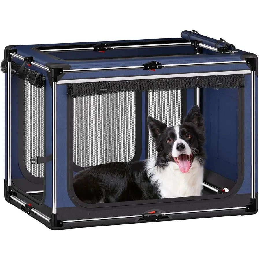 Foldable Soft Sided Dog Crate Travel Kennel With Mat