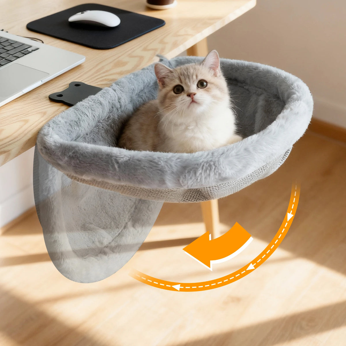 CWV Foldable Cat Desk Bed Featuring Non Slip Clamps