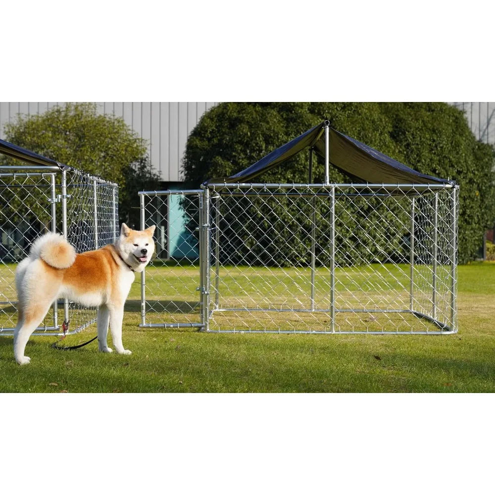 Heavy Duty Outdoor Dog Cage Kennel Mesh Steel Lock