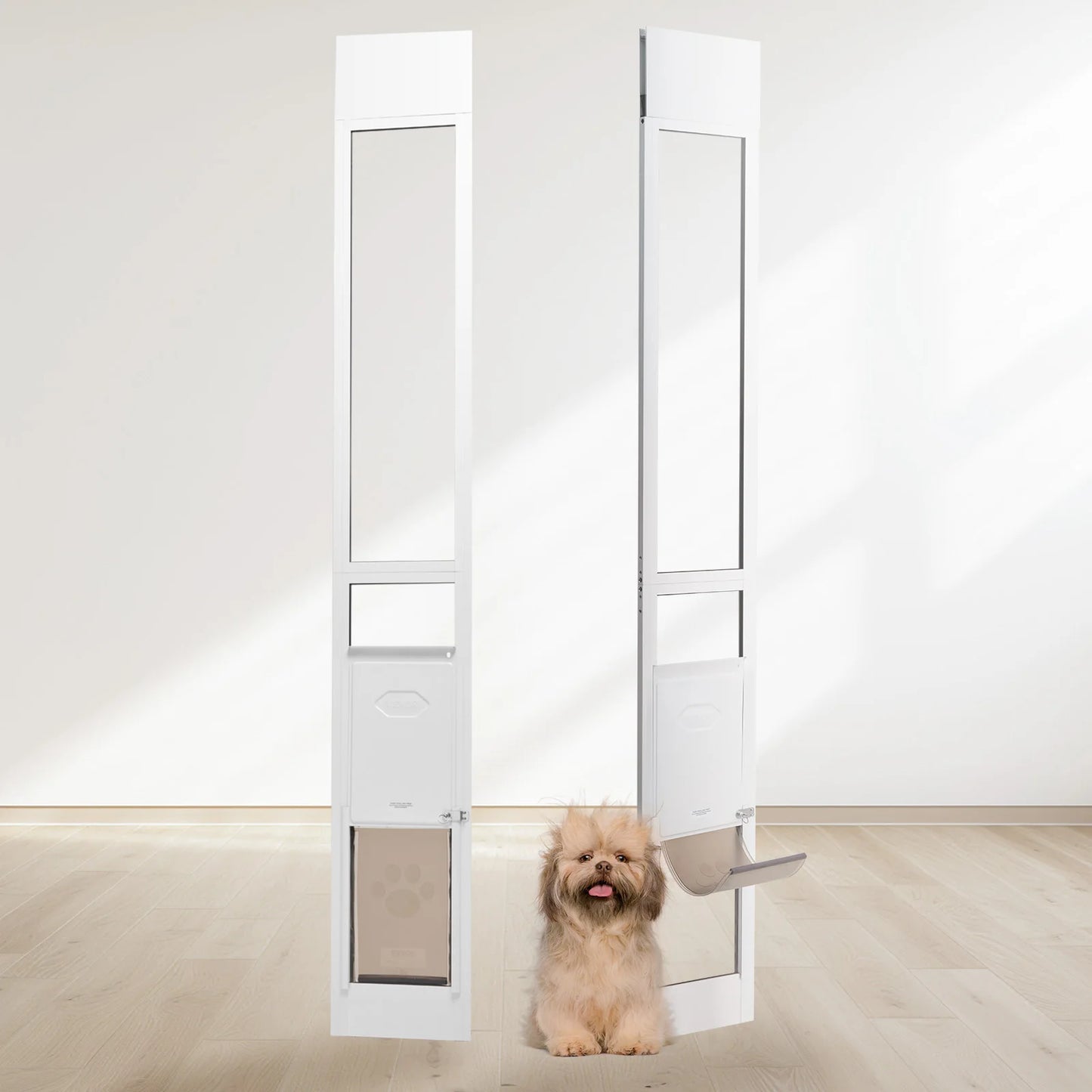 Dog Door For Sliding Glass Door With Adjustable Height Frame